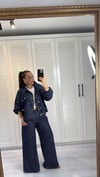 Pileli Dokuma Jean Lacivert