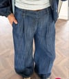 Pileli Dokuma Jean Lacivert