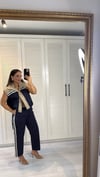 Şerit Detaylı Pantolon Lacivert