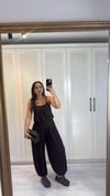 Tansel Kumaş Lastik Detaylı Crop Pantolon Takım Kahve 