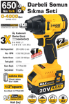 SGS DARBELİ SOMUN SIKMA SETİ 650 NM TORK 1/2” 1*4.0 AH (KÖMÜRSÜZ MOTOR)