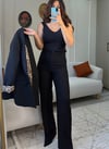 Şal Yaka Ceket-Pantolon Siyah Takım