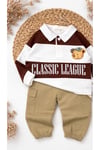 Erkek Bebek Classic Ayı Figürlü Takım