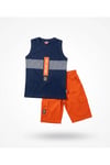 Erkek Çocuk Şortlu Kolsuz Penye Takım-Turuncu