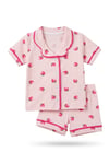 Kız Bebek Çilek Desenli Pijama Takımı -Pembe