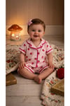 Kız Bebek Çilek Desenli Pijama Takımı -Pembe
