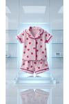 Kız Bebek Çilek Desenli Pijama Takımı -Pembe