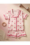 Kız Bebek Çilek Desenli Pijama Takımı -Pembe