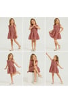Kız Çocuk Etek-Bluz Takım 3D Gül Detaylı-Gül Kurusu(BİR BEDEN BÜYÜK ALINIZ)