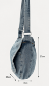 Buz Mavi Denim Kapaklı Ayarlanabilir Askılı Kadın Omuz Çantası