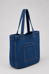 Cepli Büyük Boy Denim Tote Mavi Omuz Çantası