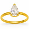 Alpago Pear Cut Gold Lab Diamond Tektaş Yüzük
