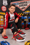 Garaj Tabanlı, Çift Metal Arabalı, Ortopedik Çocuk Spor Ayakkabı / Kırmızı