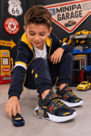 Garaj Tabanlı, Çift Metal Arabalı, Ortopedik Çocuk Spor Ayakkabı / Lacivert