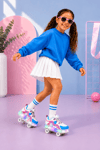 Mira 4 Tekerlekli Patenli Işıklı Spor & Paten Dönüşümlü Çocuk Ayakkabısı / Bebe Mavi - Pembe