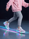 Undergrand Işıklı Patenli 4 Tekerlekli Spor & Paten Dönüşümlü  Çocuk Ayakkabısı / Bebe Mavi - Lila