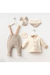 Erkek Bebek Çizgili 5li Hastane Çıkışı Set