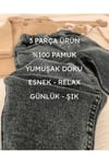 Erkek Natural Pamuk 3lü Triko Takım