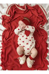 Kız Bebek Kalpli Bandana Çorap 3lü Set Romper