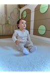 Kız Bebek Nakışlı Fırfırlı Yakalı 3lü Keten Triko Takım