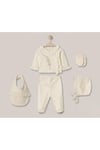 Kız Pliseli Krem 5li Hastane Çıkışı Set