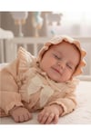 Krem Kız Bebek Royal 2li Tulum Takımı