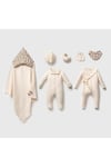 Natural Leopar Desenli 8li Hastane Çıkışı Set