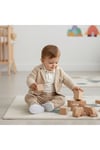 Natural Premium Erkek Bebek Triko Atlı Karınca Nakışlı 3lü Takım