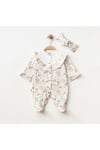 Roba Fırfırlı Çiçekli 2li Kız Bebek Tulum Set