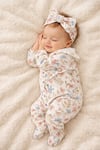 Roba Fırfırlı Çiçekli 2li Kız Bebek Tulum Set