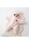 Tavşan Nakışlı Welsoft Peluş Kız Bebek Tulum