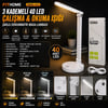 3 Kademeli 40 Led Çalışma Okuma Işığı Şarjlı Dokunmatik Çalışma Masa Lambası Altın - Çok Renkli