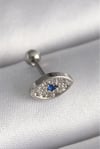 316l Çelik Gümüş Renk Zirkon Taşlı Göz Tragus Piercing