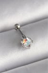316l Çelik Gümüş Renk Zirkon Taşlı Kalp Tragus Piercing