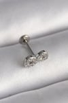 316l Çelik Gümüş Renk Zirkon Taşlı Sonsuzluk Model Tragus Piercing