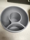 3d Baskı 3lü Sukulent Saksısı Ve Kalemlik Organizer - Dekoratif Masaüstü Bitki Saksısı-gri