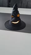 3d Baskı Cadı Şapkası Tealight Mumluk Işıklı Yüz Detaylı Cadılar Bayramı Feneri Masa Süsü Siyah Çok Renkli