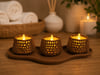 3d Baskı Dekoratif Mumluk Seti - Desenli Tealight Ve Masaüstü Aydınlatma Objesi-kahverengi Çok Renkli