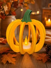 3d Baskı Delikli Balkabağı Fener Tealight Mumluk Sonbahar Cadılar Bayramı Dekoratif Şamdan Turuncu Çok Renkli