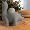 3d Baskı Dinozor Yumurtalık - Sevimli Eggosaurus Yumurta Tutucu-gri Beyaz