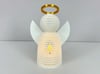 3d Baskı File Dokulu Melek Tealight Mumluk 14,5 Cm Altın Haleli Dekoratif Fener Şamdan Masa Süsü Çok Renkli