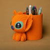 3d Baskı Knitted Kalemlik - Sevimli Karakterli Masaüstü Kalem Organizeri-turuncu Çok Renkli