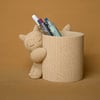 3d Baskı Knitted Kalemlik - Sevimli Karakterli Masaüstü Kalem Organizeri-bej Çok Renkli