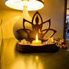 3d Baskı Lotus Buda Mumluk - Dekoratif Tealight Mumluk-kahverengi Çok Renkli