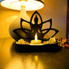 3d Baskı Lotus Buda Mumluk - Dekoratif Tealight Mumluk-siyah Çok Renkli