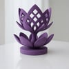 3d Baskı Lotus Çiçeği Mumluk - Dekoratif Tealight Mumluk-mor Çok Renkli