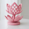 3d Baskı Lotus Çiçeği Mumluk - Dekoratif Tealight Mumluk-pembe Çok Renkli