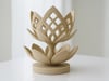 3d Baskı Lotus Çiçeği Mumluk - Dekoratif Tealight Mumluk-bej Çok Renkli