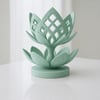 3d Baskı Lotus Çiçeği Mumluk - Dekoratif Tealight Mumluk-mint Çok Renkli