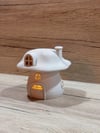 3d Baskı Mantar Ev Tealight Mumluk Bacalı Pencereli Dekoratif Gece Lambası Çocuk Odası Süsü Beyaz Çok Renkli